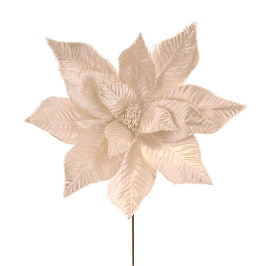 Floare decorativa Craciunita, alb,50 cm, Kadence - Simona's Christmas