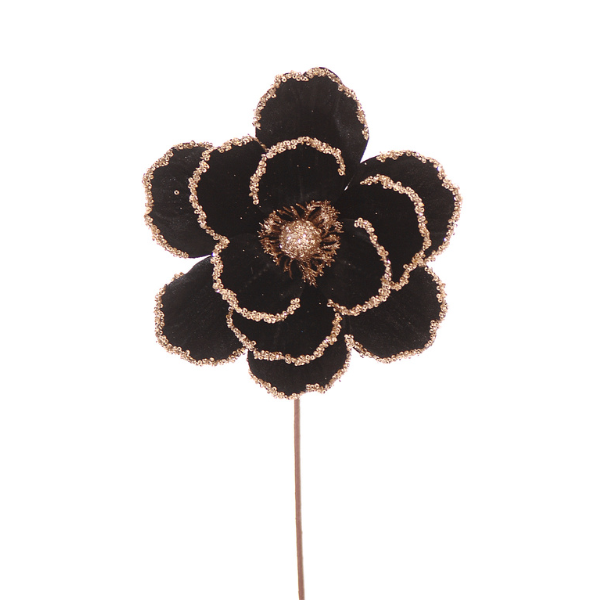Floare Magnolie, negru, 45 cm, Bernardette - Simona's Christmas