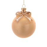 Glob din sticla cu funda, auriu, 8 cm, Marquise - Simona's Christmas