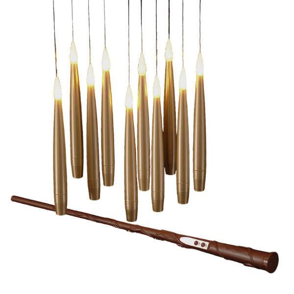 Set 10 lumanari decorative cu LED, auriu, 15 cm - Simona's Christmas