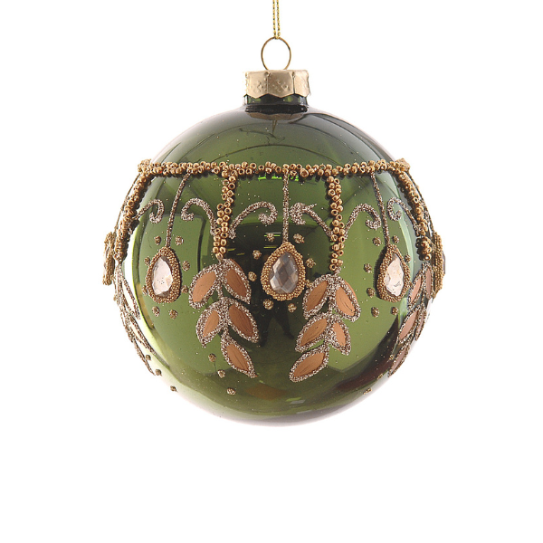 Glob din sticla, verde, 10 cm, Bethany - Simona's Christmas