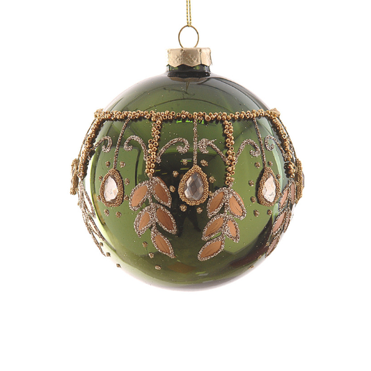 Glob din sticla, verde, 10 cm, Bethany - Simona's Christmas