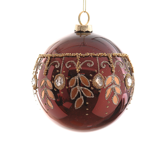 Glob din sticla, rosu, 10 cm, Bethany - Simona's Christmas