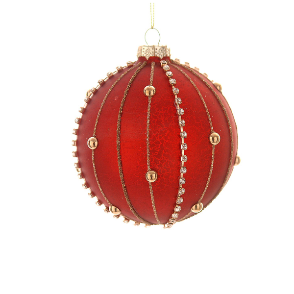 Glob din sticla, rosu, 10 cm, Natalia - Simona's Christmas
