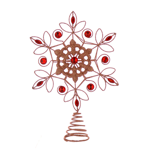 Varf pentru brad stea, rosu, 33 cm, Lucia - Simona's Christmas