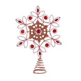 Varf pentru brad stea, rosu, 33 cm, Lucia - Simona's Christmas