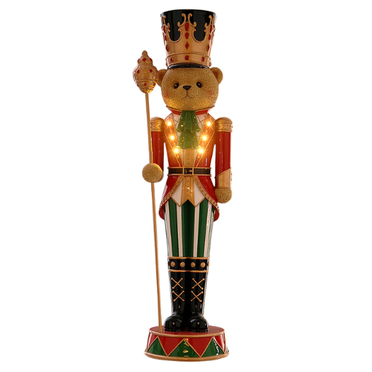 Decoratiune urs spargator de nuci cu LED, 93 cm, Bentley - Simona's Christmas