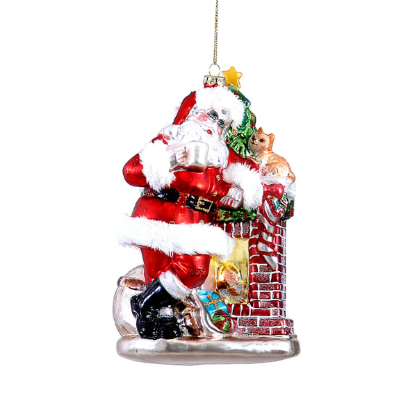 Ornament pentru brad din sticla, 19 cm, Santa Claus - Simona's Christmas
