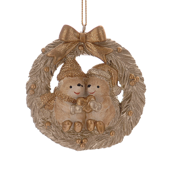 Ornament pentru brad cu arici, 8.5 cm, auriu - Simona's Christmas