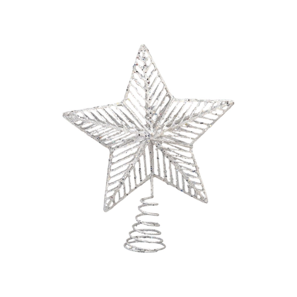 Varf de brad stea Peyton, alb, 20 cm - SIMONA'S Christmas