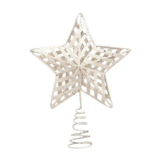 Varf de brad stea Waylon, alb, 25 cm - SIMONA'S Christmas