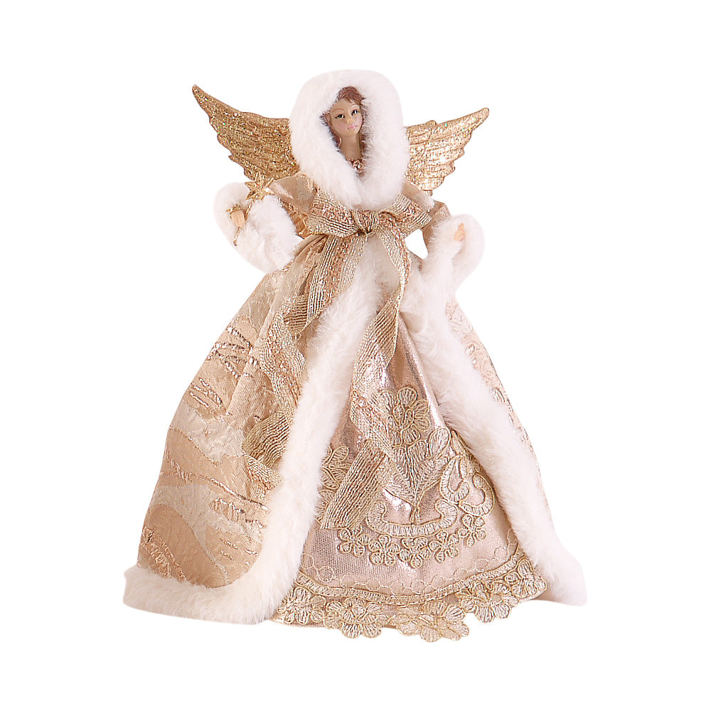 Varf pentru brad Inger Evangelyn, auriu/alb, 28 cm - SIMONA'S CHRISTMAS