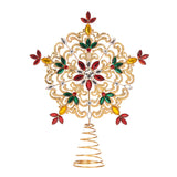 Varf pentru brad Snowflake Jewel, auriu/rosu, 33 cm, SIMONA'S CHRISTMAS