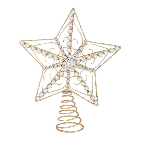 Varf pentru brad Stea Jewel, auriu, 31 cm - SIMONA'S CHRISTMAS