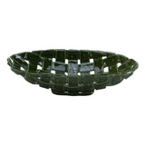 Vas central, verde, 38 cm, Intrecciata - SIMONA'S COLLECTION