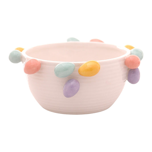 Vas decorativ cu oua colorate, alb, 7 cm - SIMONA'S COLLECTION