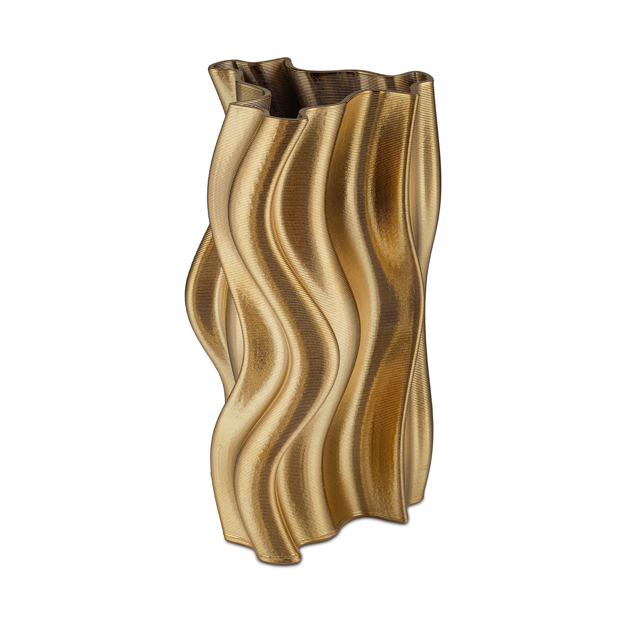 Vaza din ceramica, Atena Waves, auriu, 28 cm - SIMONA'S COLLECTION