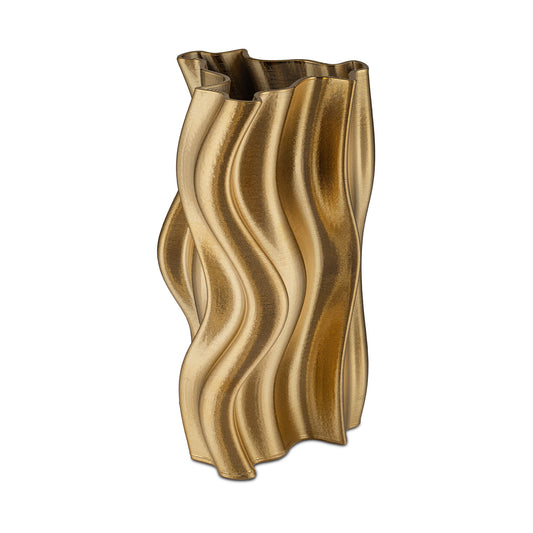 Vaza din ceramica, Atena Waves, auriu, 28 cm - SIMONA'S COLLECTION