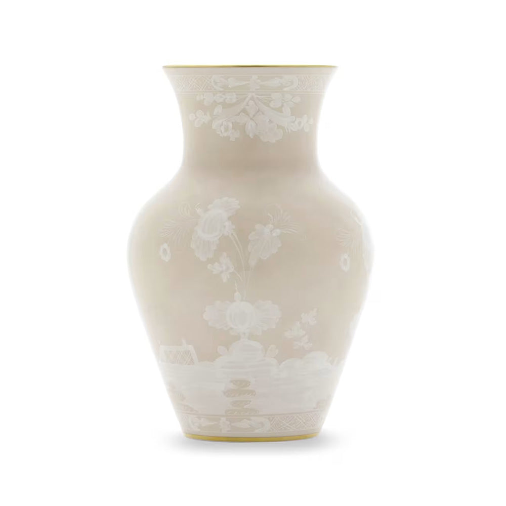 Vaza din portelan, 25 cm, Oriente Italiano Meringa - GINORI 1735
