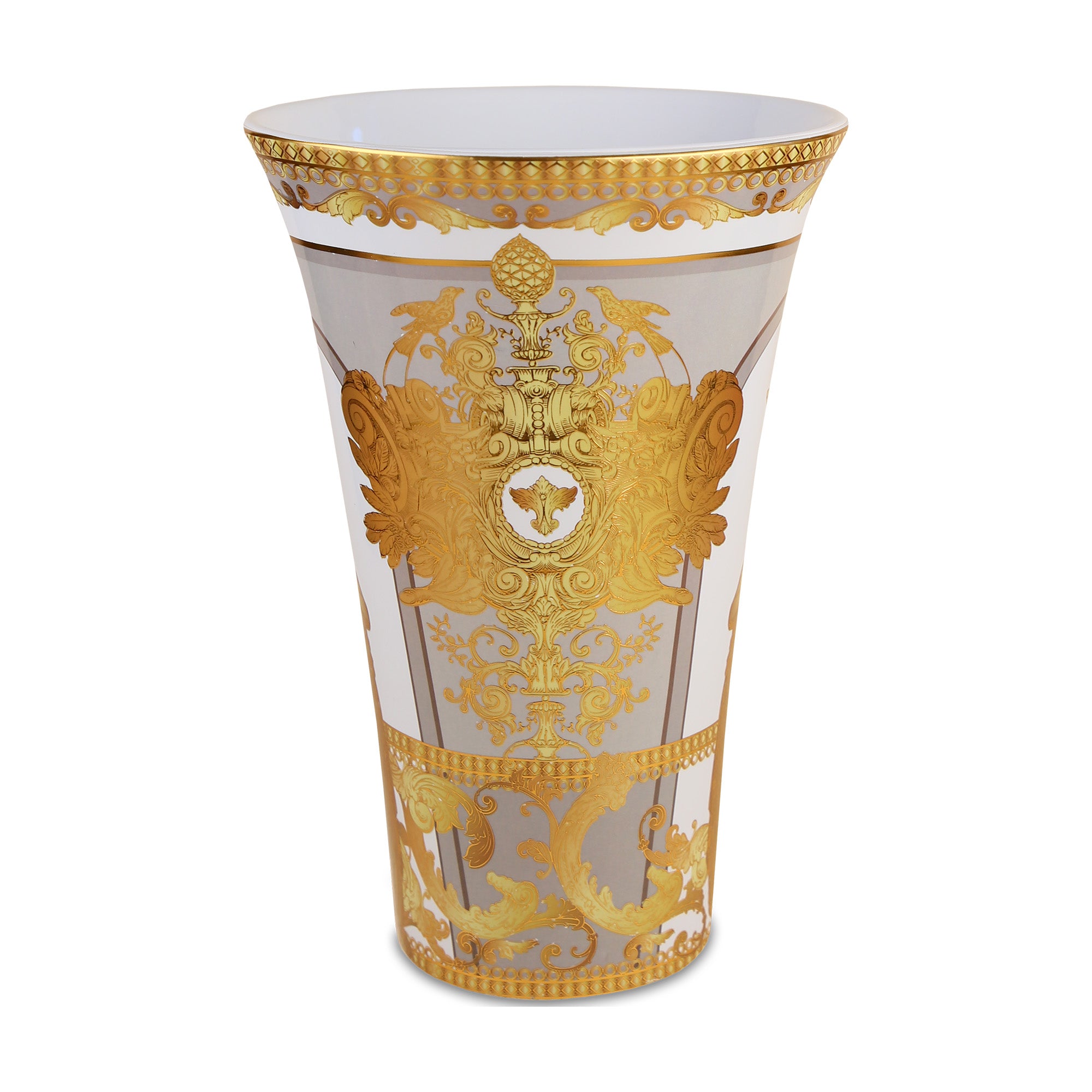 Vaza din portelan, 26 cm, Greige, Minerva - BACI MILANO