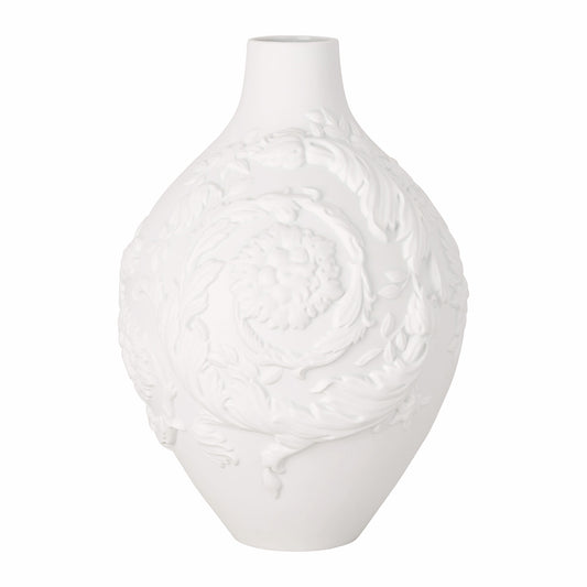 Vaza decorativa din portelan, 33 cm, Barocco 3D White - VERSACE