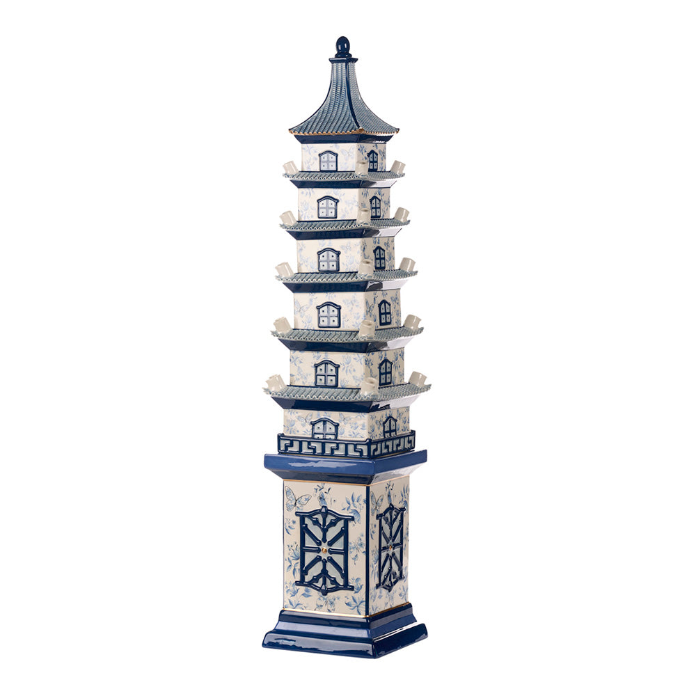 Vaza din portelan, Delft Tower, albastru/alb, 88 cm, SIMONA'S CHRISTMAS