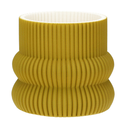 Vaza din portelan, Lino, galben mustar, 24x19 cm - SIMONA'S COLLECTION