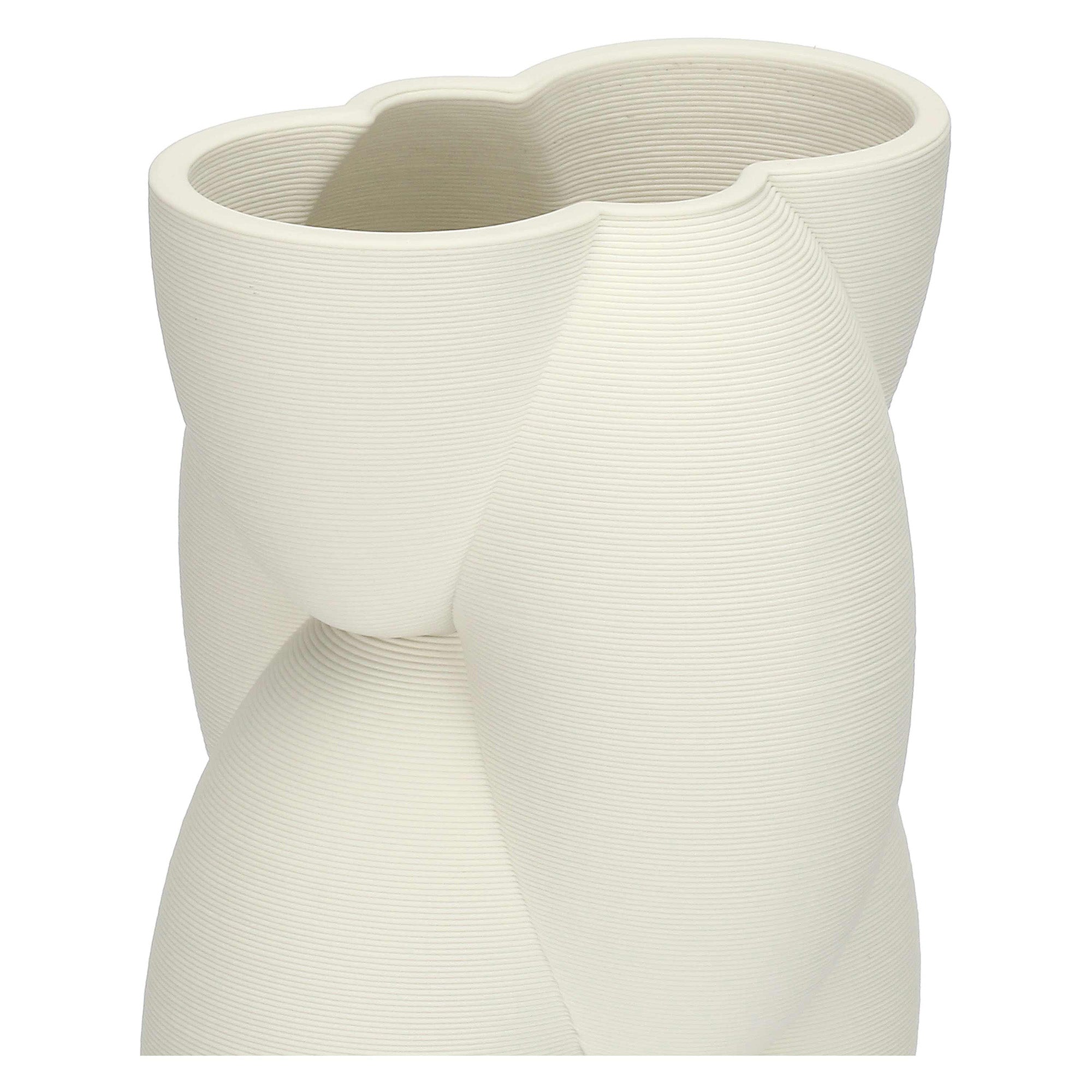 Vaza din portelan, Trama, alb, 15x39 cm - SIMONA'S COLLECTION