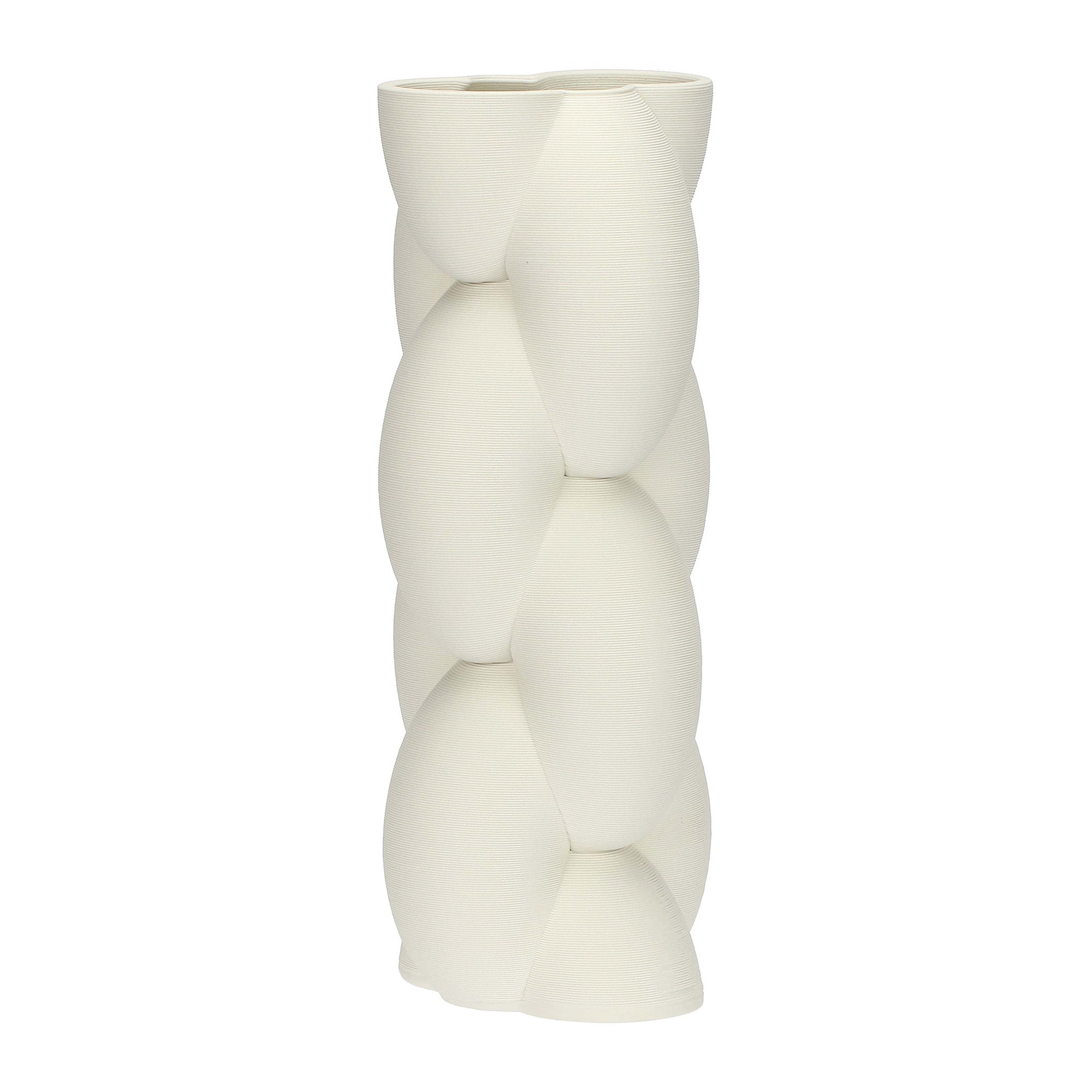 Vaza din portelan, Trama, alb, 15x39 cm - SIMONA'S COLLECTION