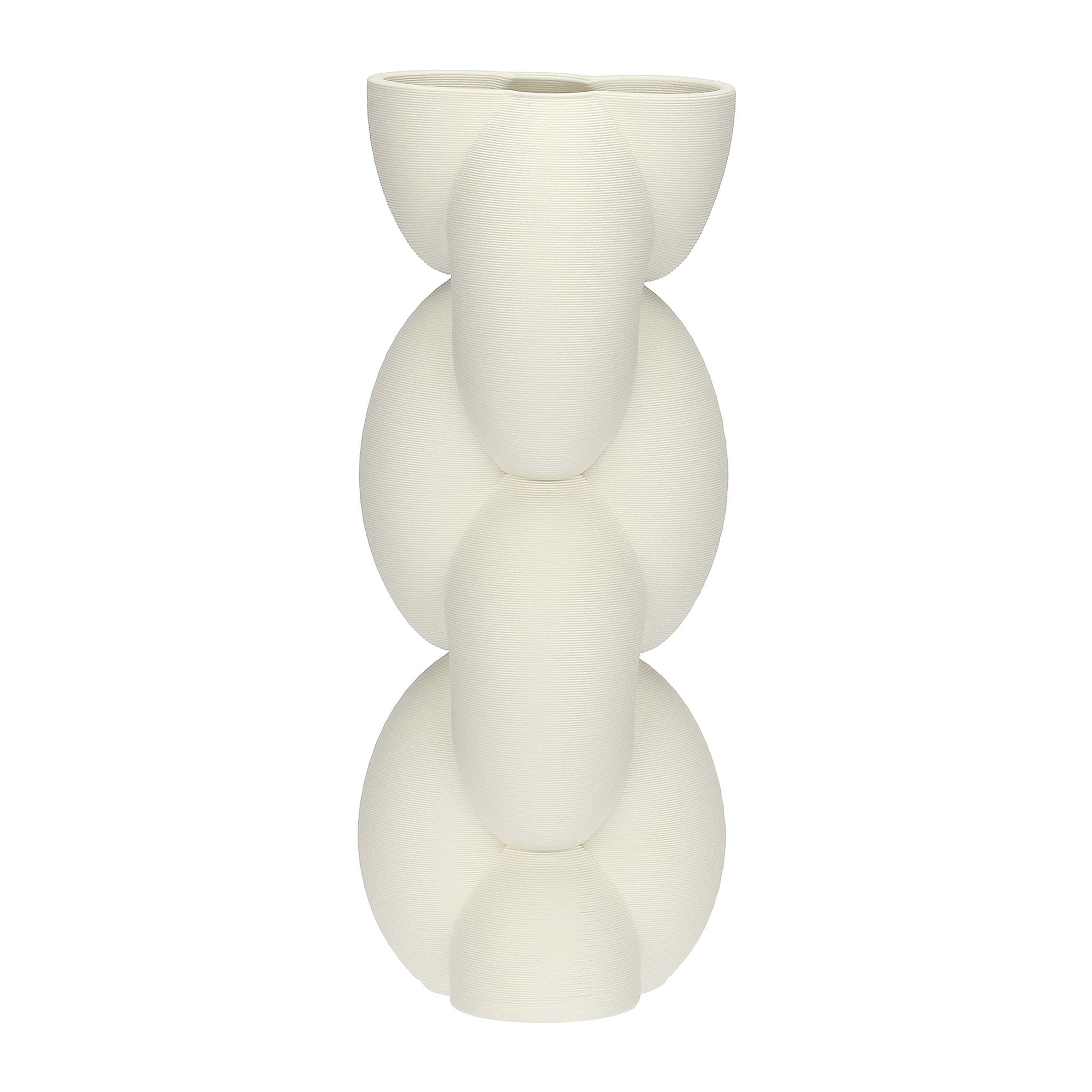 Vaza din portelan, Trama, alb, 15x39 cm - SIMONA'S COLLECTION
