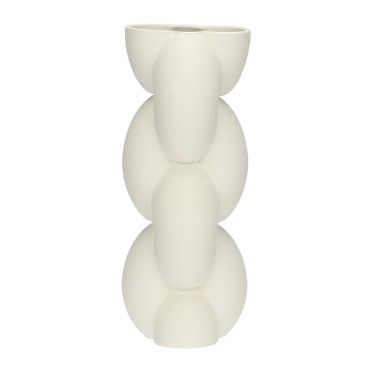 Vaza din portelan, Trama, alb, 15x39 cm - SIMONA'S COLLECTION