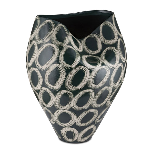 Vaza din portelan, verde inchis, 42 cm, Infinito - SIMONA'S COLLECTION