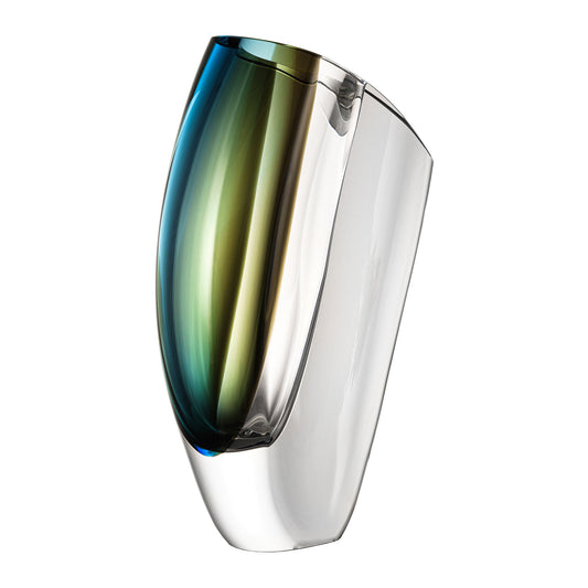 Vaza din sticla cristalina, Blue/Brown, 31 cm, Mirage by Goran Warff - KOSTA BODA