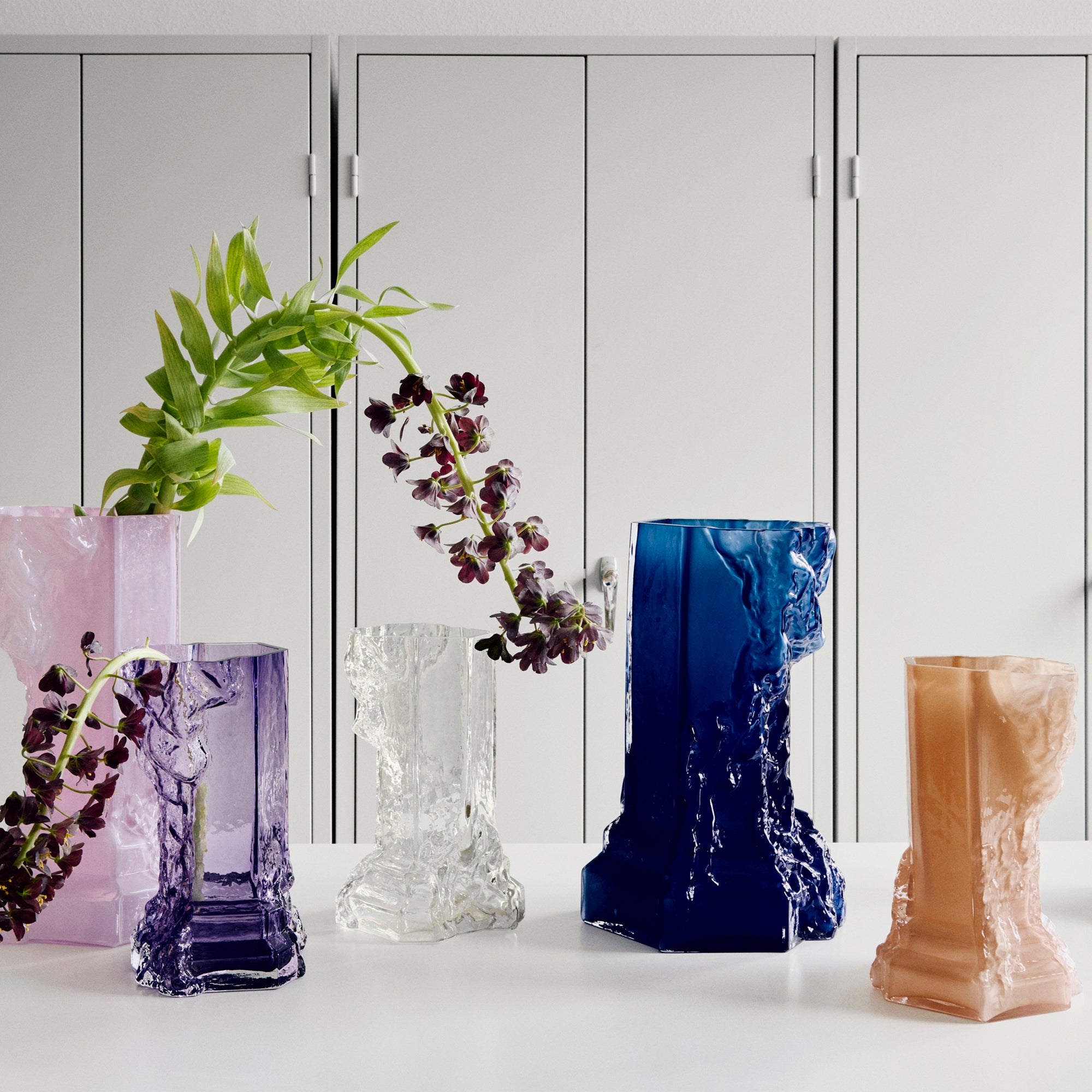 Vaza din sticla cristalina, Deep Blue, 35 cm, Rocky Baroque by Hanna Hansdotter - KOSTA BODA