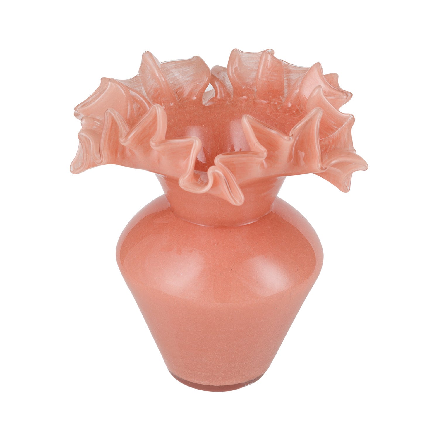 Vaza din sticla, Gala, corai, 20x21 cm - SIMONA'S COLLECTION