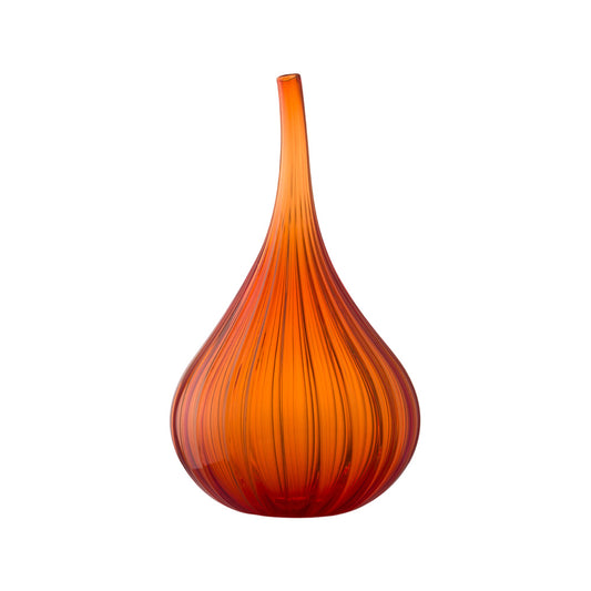 Vaza din sticla, portocaliu, 28 cm, Drops - SALVIATI