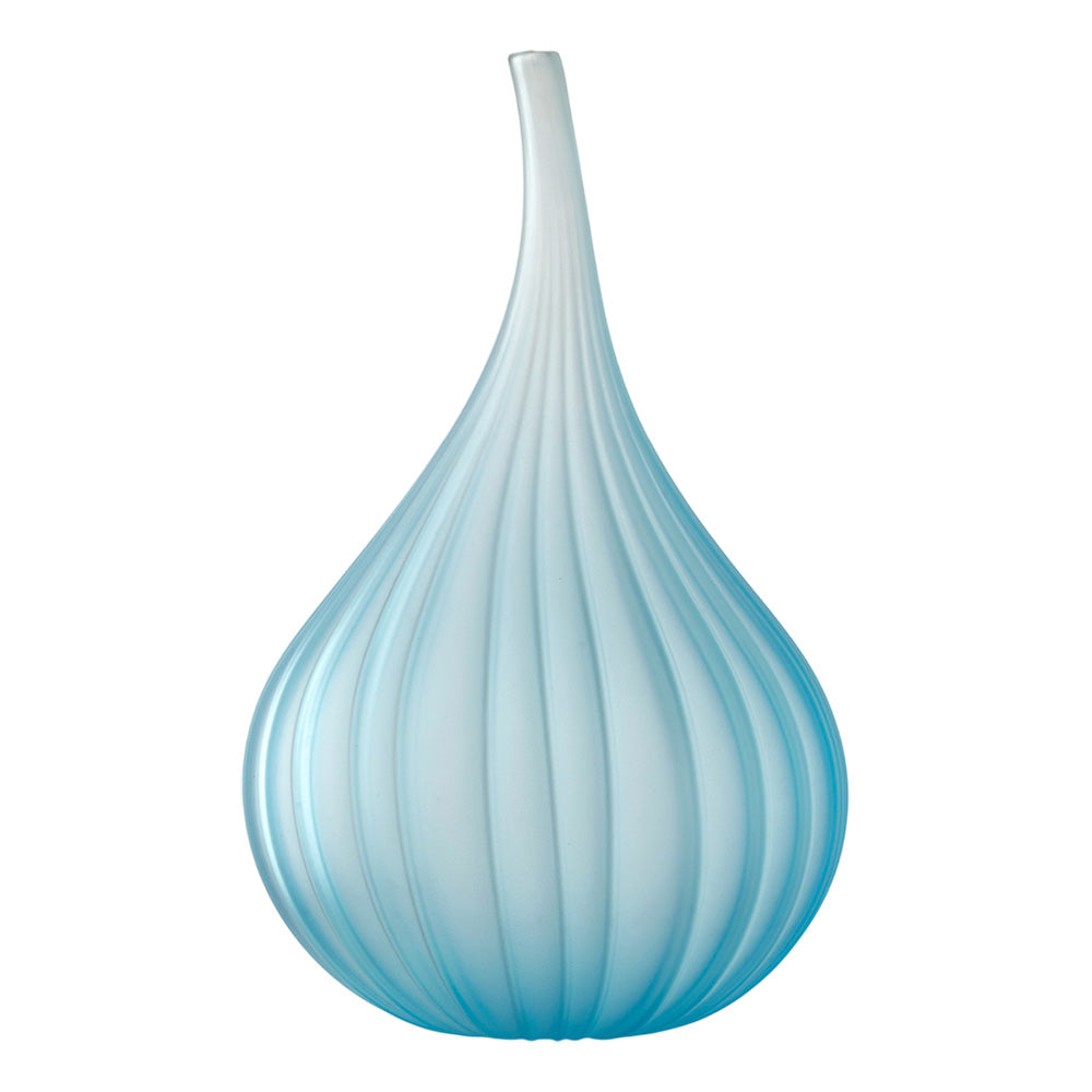 Vaza din sticla, turcoaz, 37 cm, Drops - SALVIATI