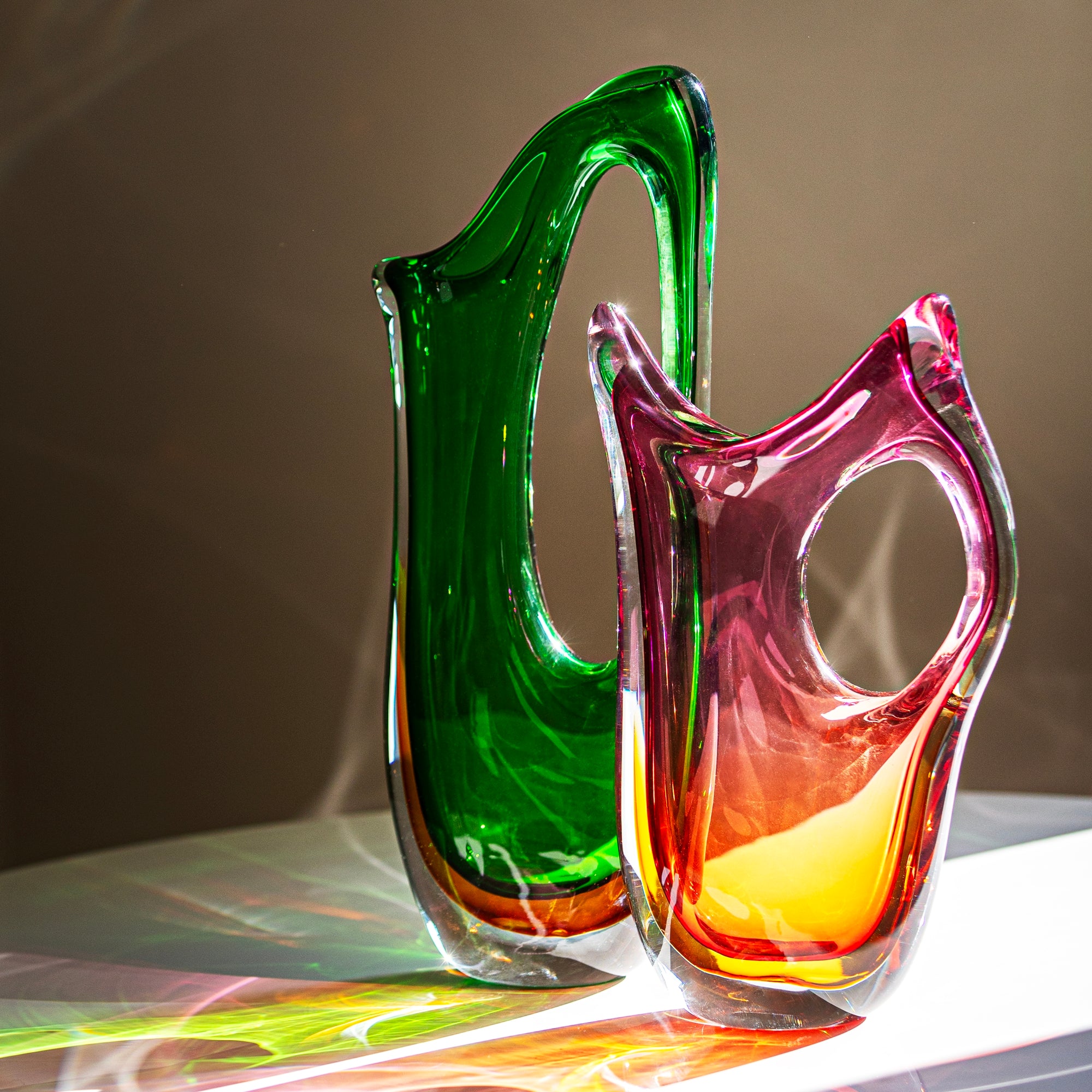 Vaza din sticla, verde, 41 cm, Lalira - SIMONA'S COLLECTION