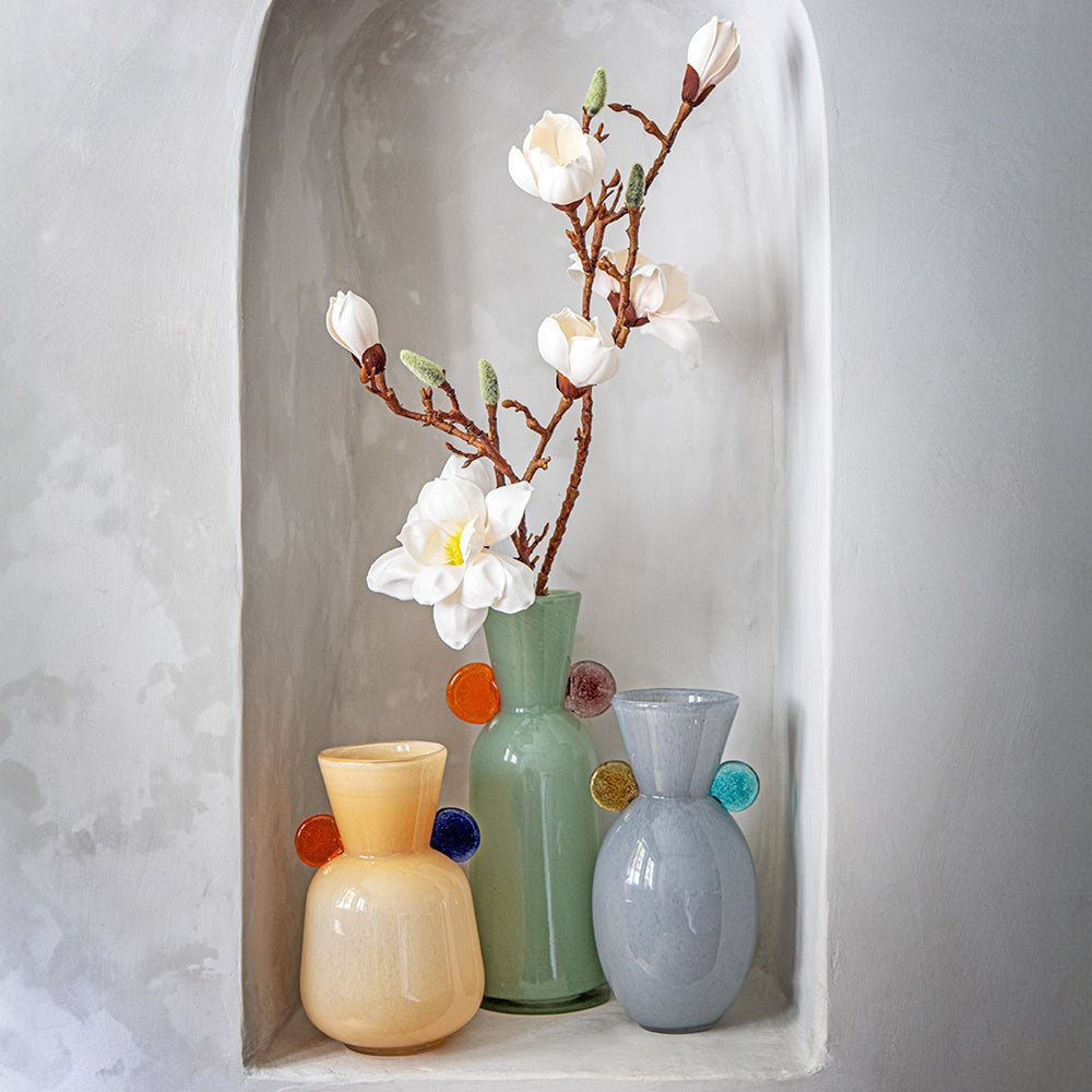 Vaza din sticla, Pastello, bej, 25 cm - SIMONA'S COLLECTION
