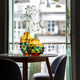 Vaza din sticla, chihlimbariu, 31 cm, Sofia - SIMONA'S COLLECTION