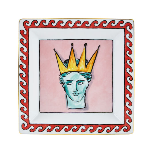 Vide-poche din portelan, 24.5 cm, Il Viaggio di Nettuno Pink - GINORI 1735