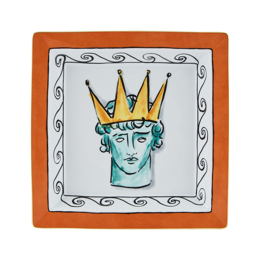 Vide-poche din portelan, 24.5 cm, Il Viaggio di Nettuno Rock Orange - GINORI 1735