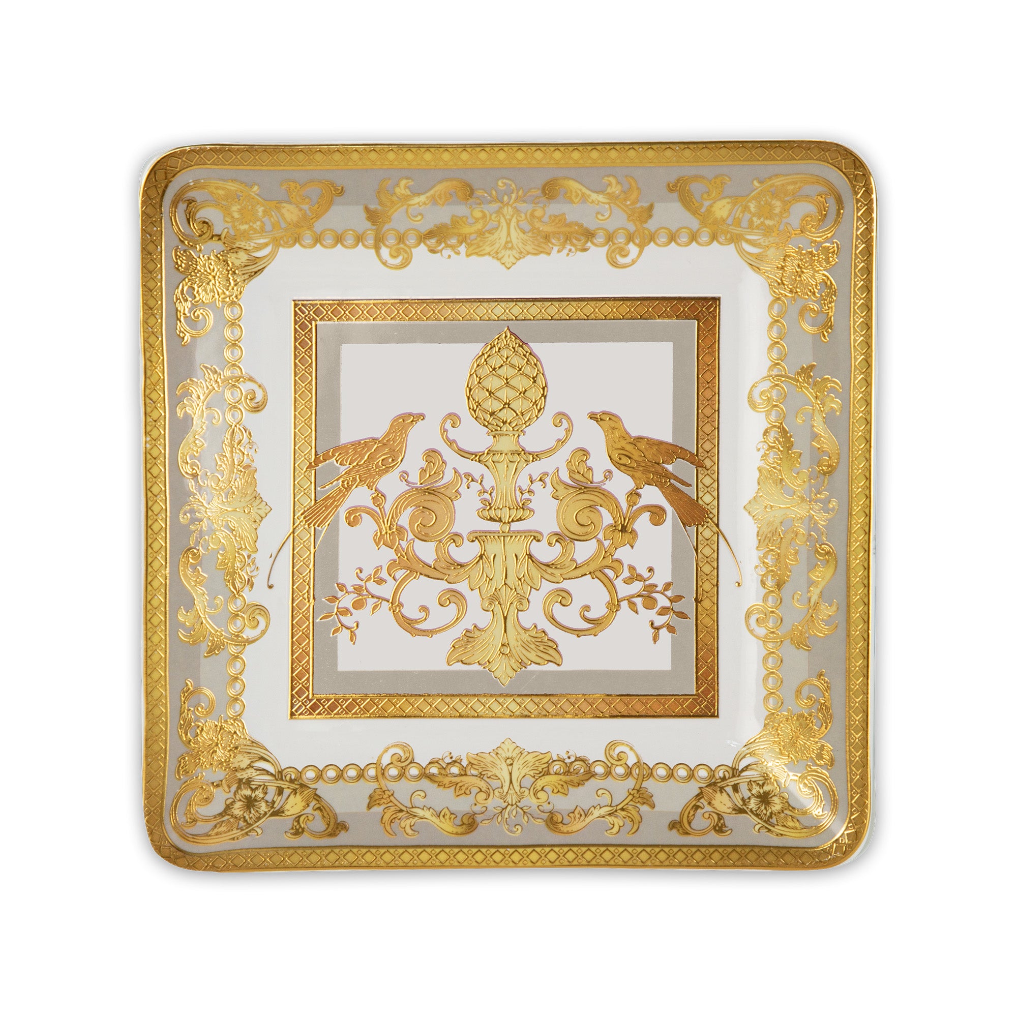 Vide-poche, portelan, 15x15 cm, Greige, Minerva - BACI MILANO