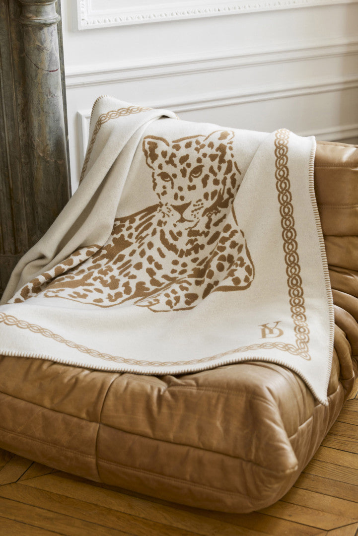 Pled 130x170 cm, mohair, Leopard - YVES DELORME