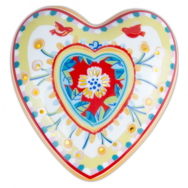 Decoratiune inima din portelan, 12 cm, Mamma Mia Heart - BACI MILANO