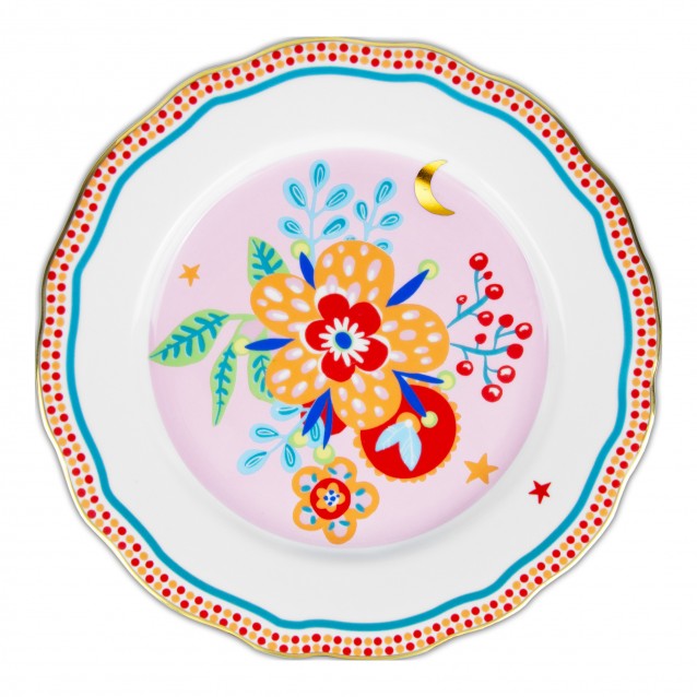 Farfurie pentru cina, portelan, 28 cm, Mamma Mia Flower - BACI MILANO