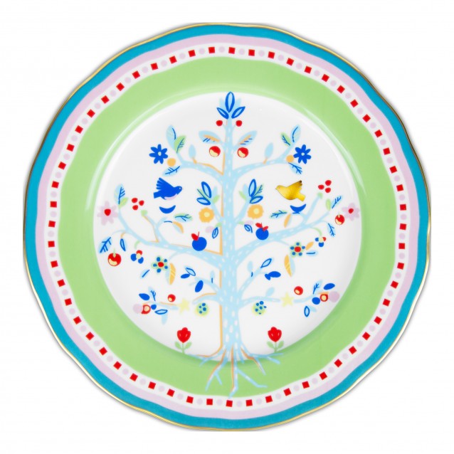 Farfurie pentru cina, portelan, 28 cm, Mamma Mia Tree of Life - BACI MILANO