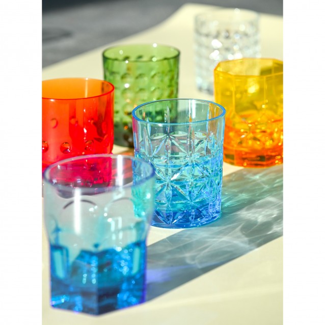 Set 6 pahare Tumbler, acril verde, Crystal Touch - BACI MILANO