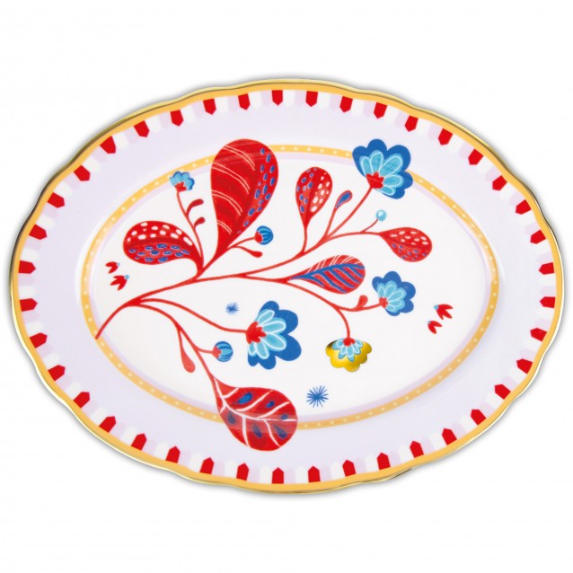 Platou oval, 34x25 cm, Mamma Mia Leaves - BACI MILANO