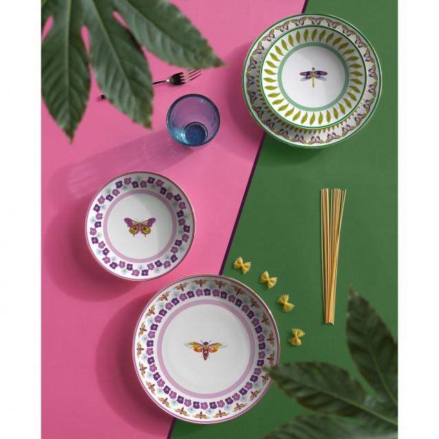 Set pentru cina, portelan, 18 piese, Amazzonia - BACI MILANO